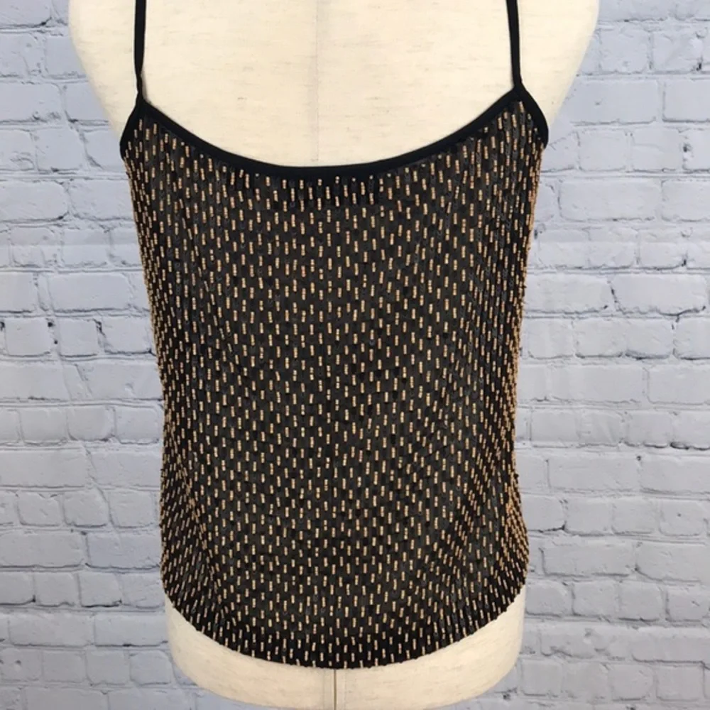 LINDA ALLARD ELLEN TRACEY Beaded Tank Top sz 4 - Picture 4 of 6